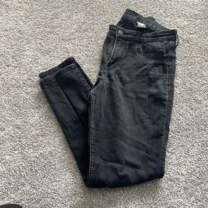 HM faded black denim skinny jeans size 8